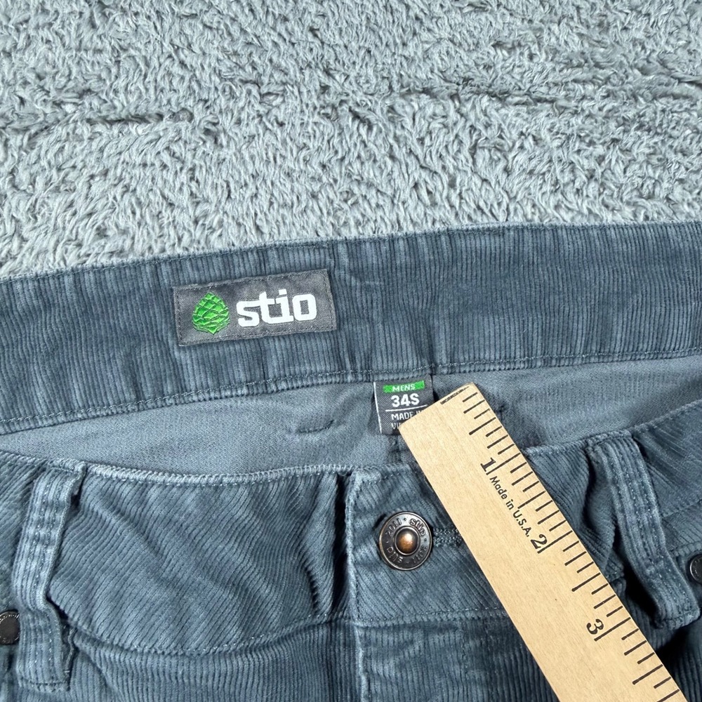 Stio Rivet Corduroy Pants Mens 34x29 Straight Leg 5-Pocket Blue Outdoors - Picture 7 of 9